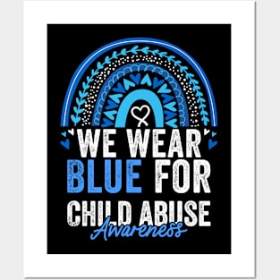 Child Abuse Prevention Awareness Month Blue Ribbon gift idea Posters and Art